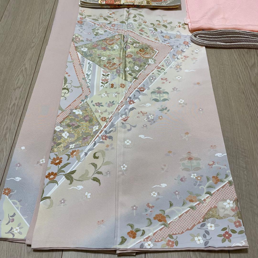 訪問着フルセット　友禅　金駒刺繍　袷　身丈155cm 裄丈64.5cm