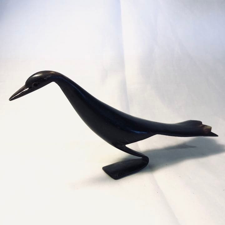 激レア　19世期フランスアンティーク　手彫牛角鳥のオブジェ