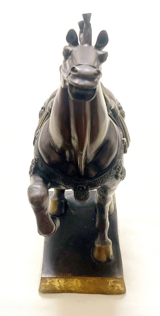 金属工芸　銅製　中国軍馬　彫像　彫刻　インテリア置物
