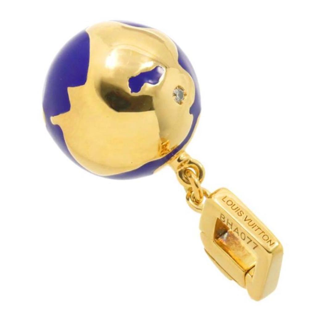 チ*ボ様 ルイヴィトン チャーム トップ K18YG エナメル ダイヤモンド 地