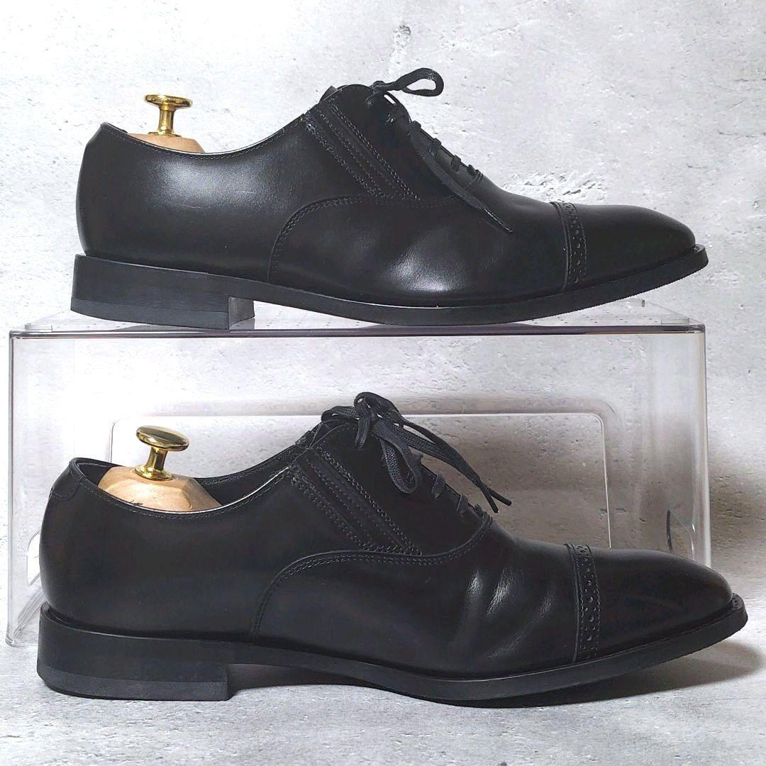 人気定番デザイン 未使用級 REGAL【25】 ストレートチップ サイドゴア 黒