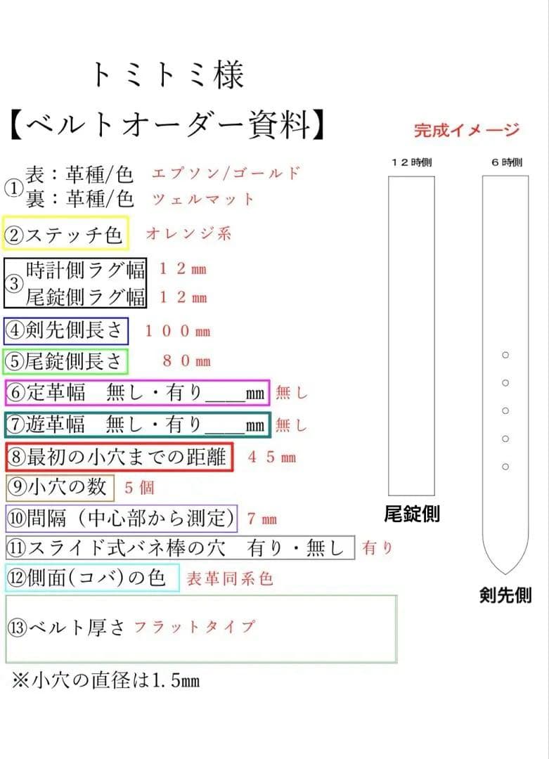 トミトミ　腕時計　ベルト　台座　オーダーメイド