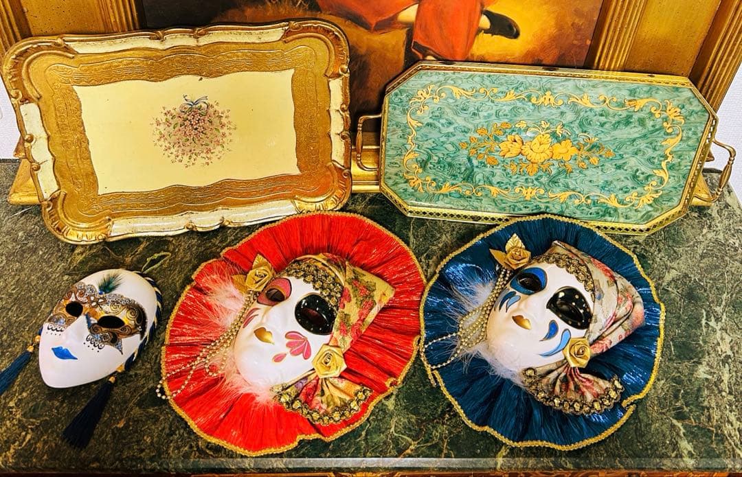 イタリア製　ビンテージ、アンティーク　ランプや小物セット