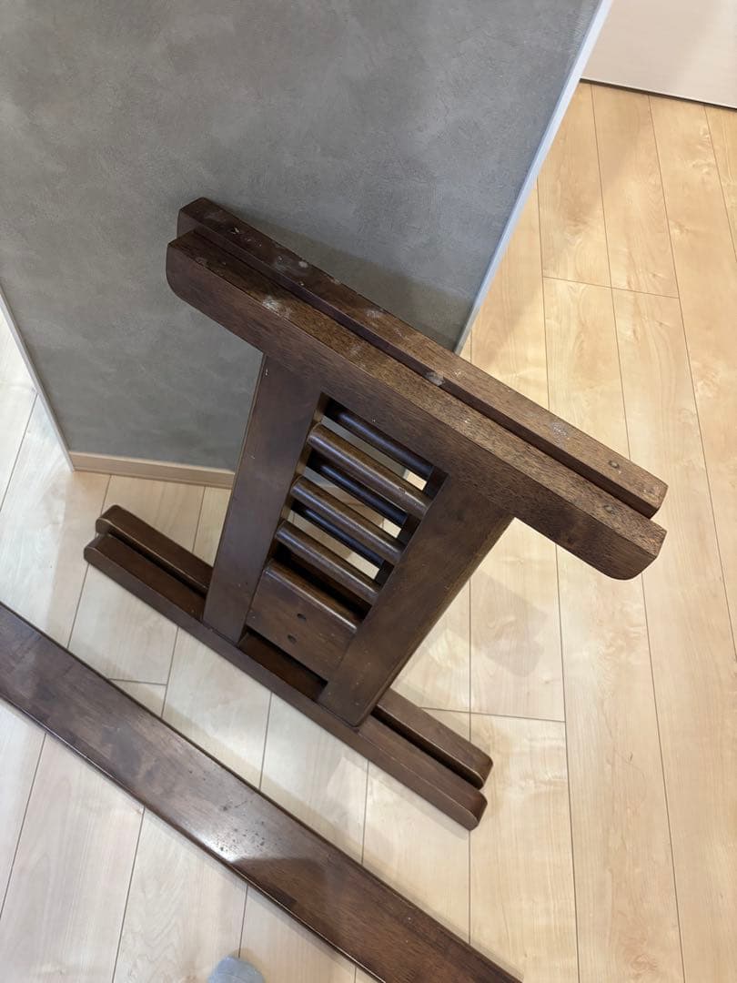 アンティーク風 無垢材 ダイニングテーブル（4人掛け・ブラウン）