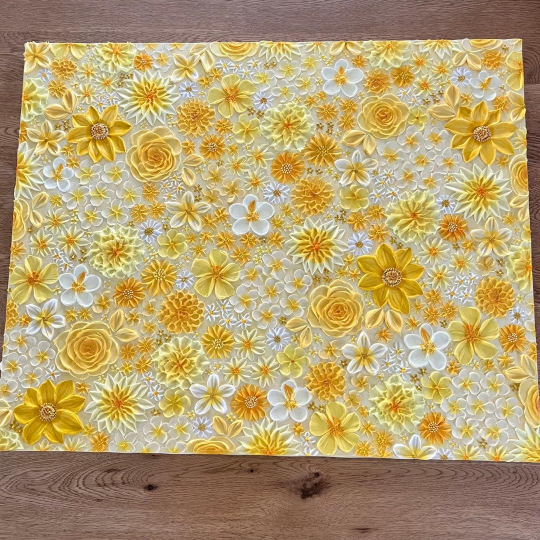 黄色 イエロー インテリア 花の絵 花柄 アート 絵画 原画 母の日