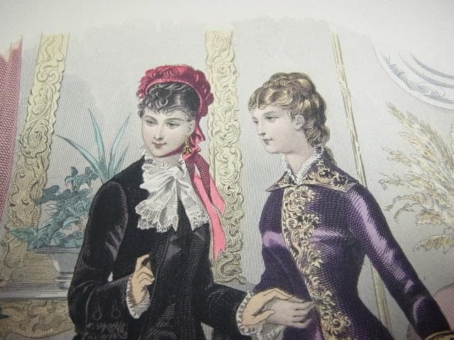 1879年 銅版画◆フランス ファッション誌『ラ・モード・イリュストレ』No.8