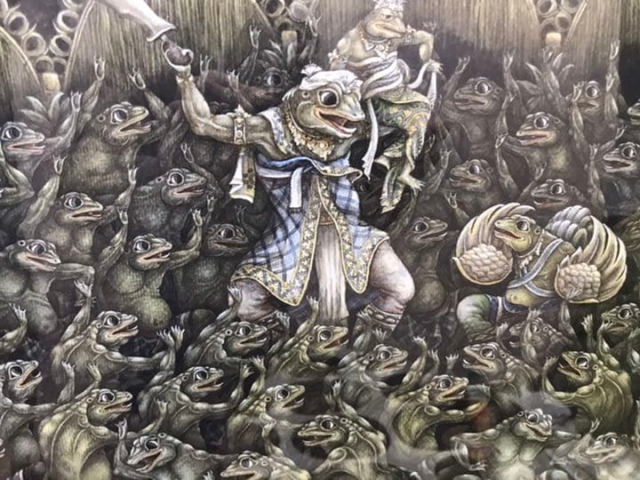 絵画　バリ絵画　カエル