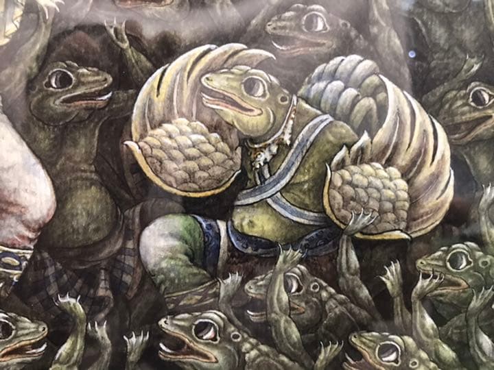 絵画　バリ絵画　カエル