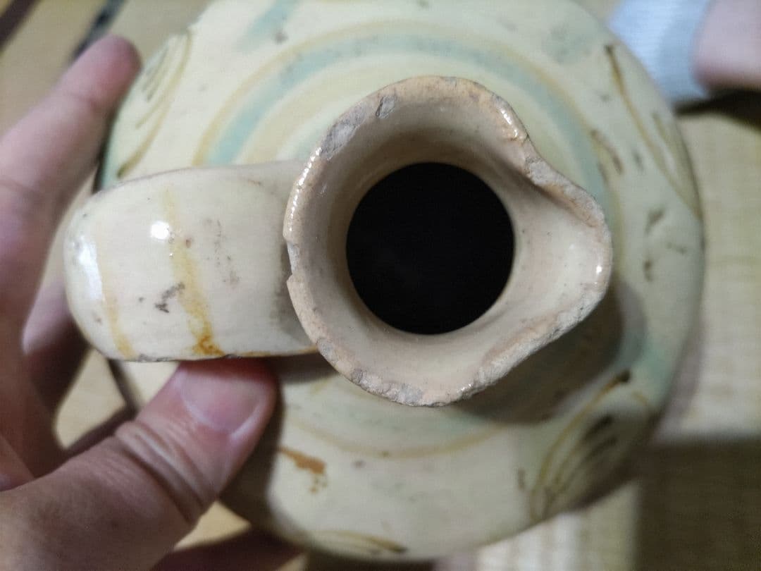 骨董　欧州古陶磁　手付　水注　スペイン　18～19世紀？