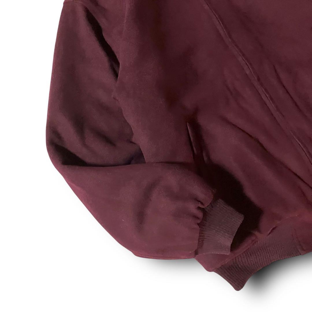 vintageウール調ボンバージャケット裏地ペイズリー柄ブルゾン バーガンディL