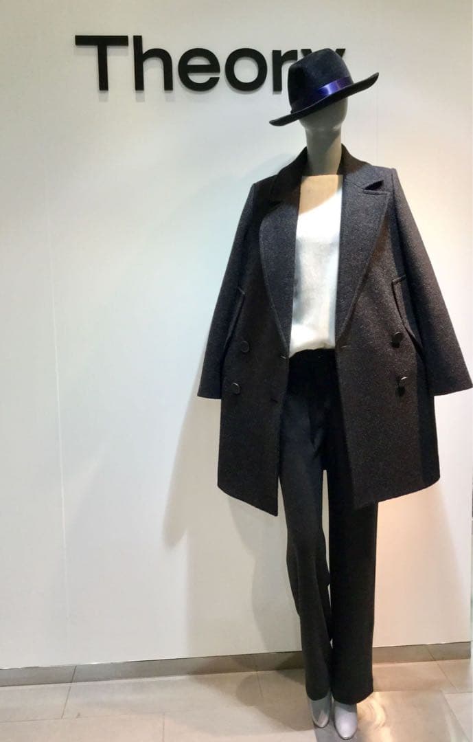 【美品】Theory ロングコート ケープコート 2way ダブル ポンチョ