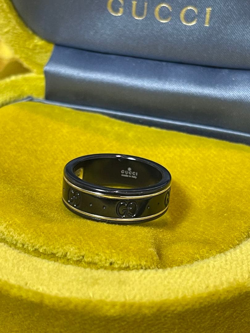 GUCCI グッチ K18ホワイトゴールド コランダム リング 17号