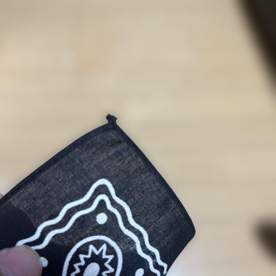 60's バンダナ クッキー柄　ブラック！デッドストック！