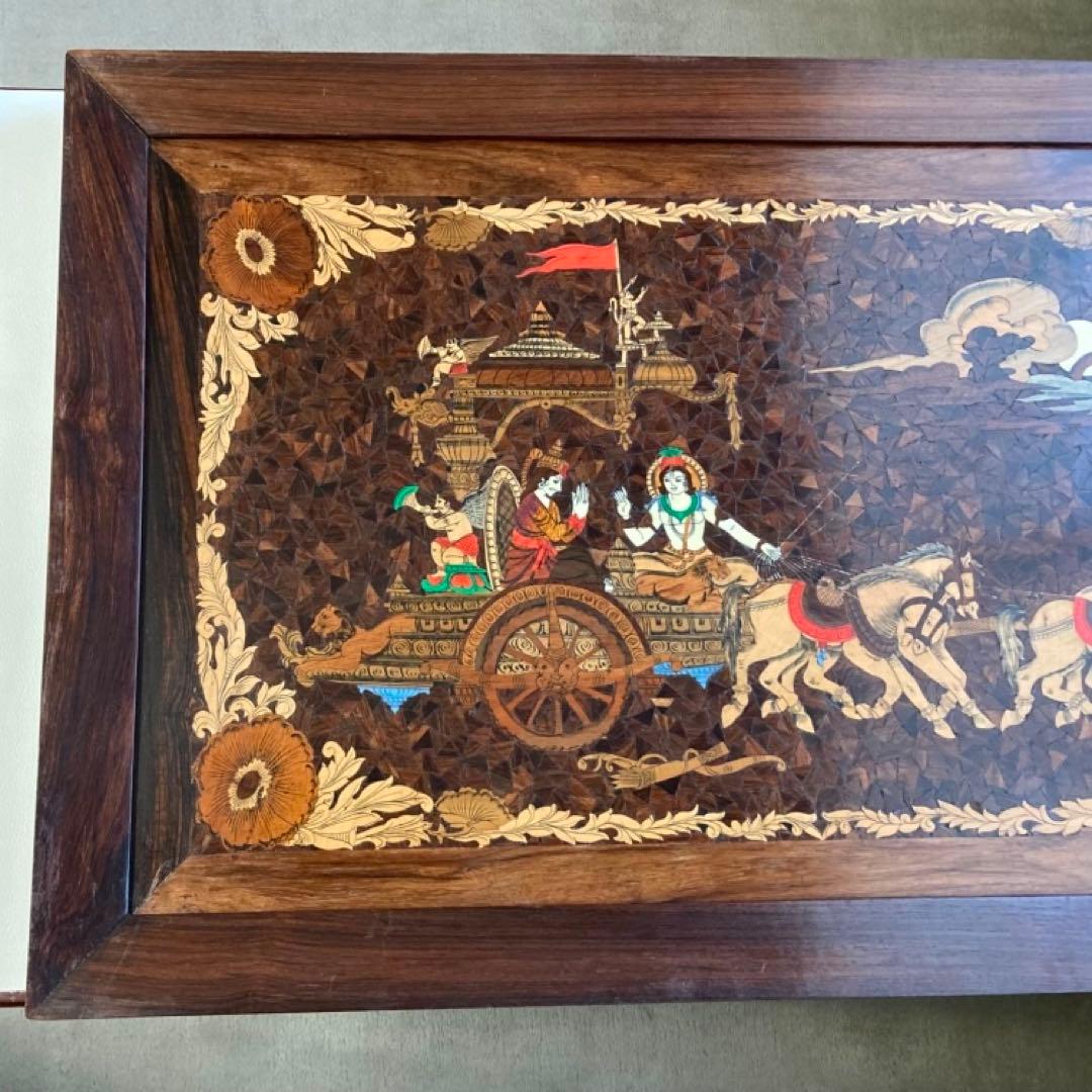 木製 壁掛け 象嵌細工 寄木 彫刻 工芸品 大型 パネル 芸術 アート レトロ