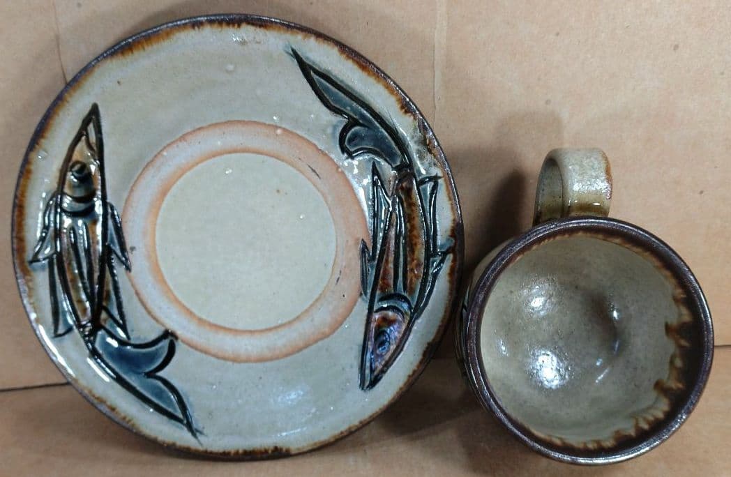 【本物保証】金城次郎 コーヒーカップ 共箱 栞 人間国宝 壷屋焼 やちむん 美品