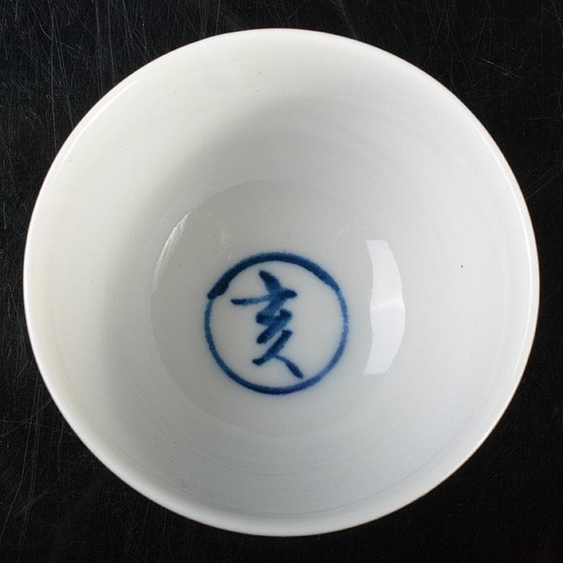 煎茶道具　賣茶好　酉年　鶏鳴盃　茶碗 ４客　共箱　V　6533