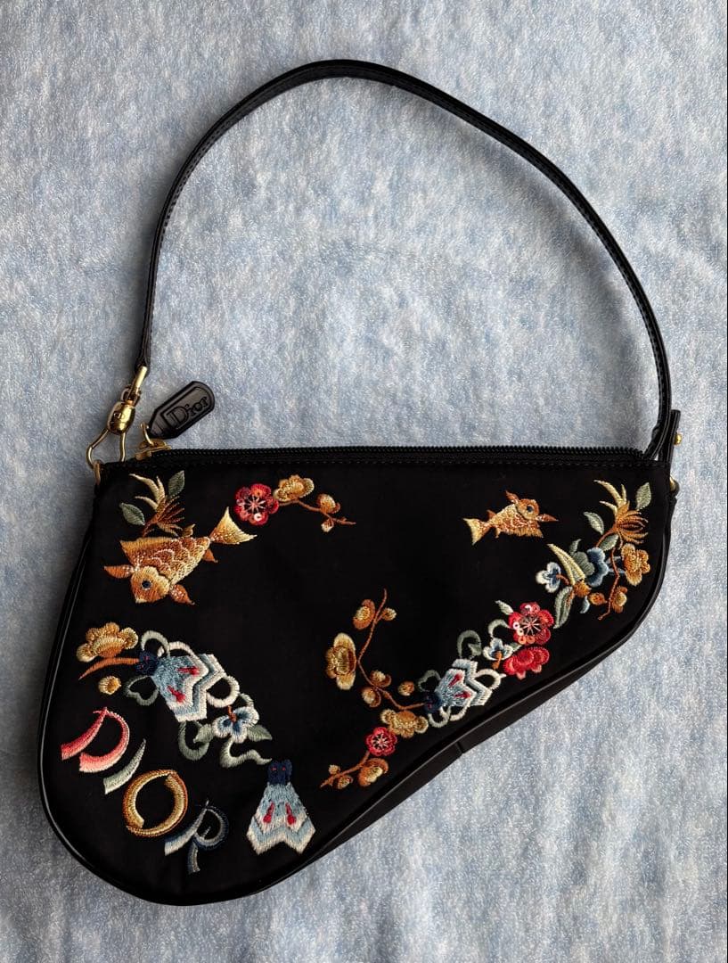 Dior アクセサリーポーチ サドルバッグ 刺繍 ディオール ヴィンテージ 金魚