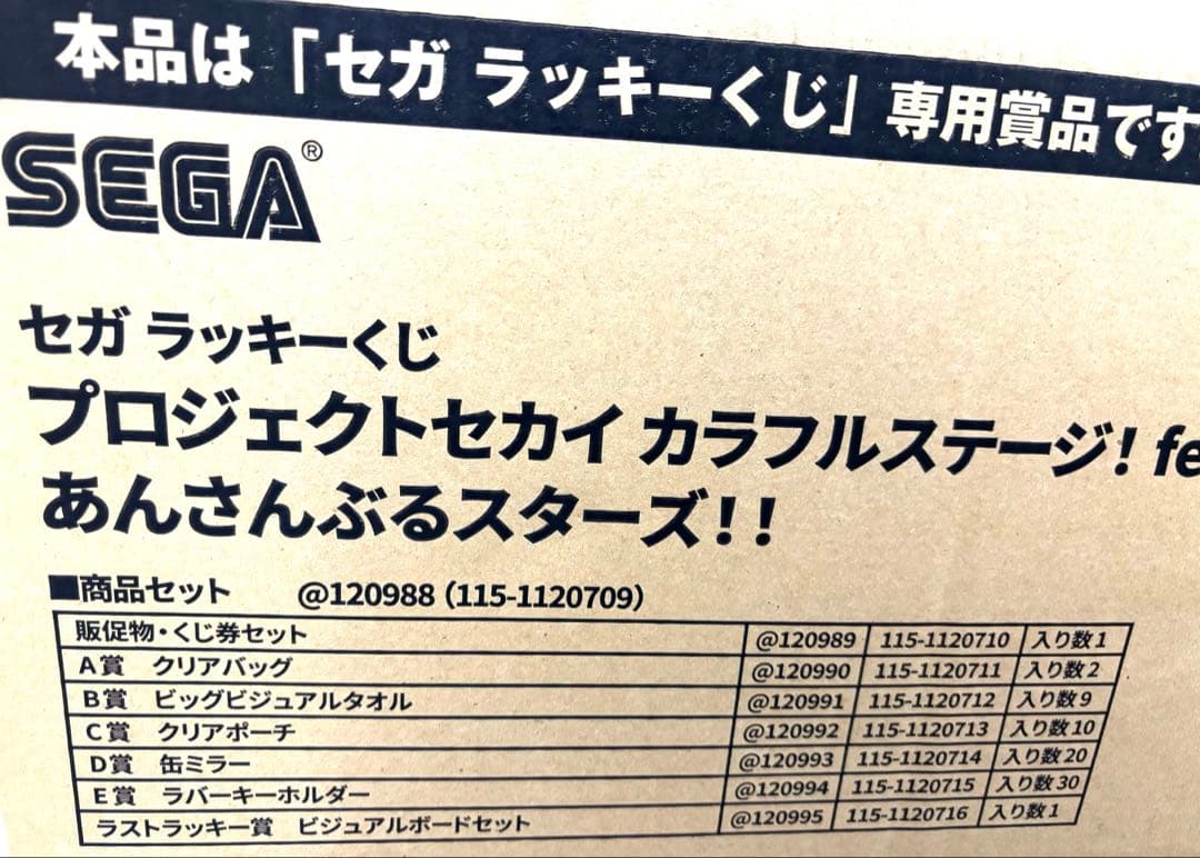 プロジェクトセカイ×あんさんぶるスターズ　セガラッキーくじ　1ロット