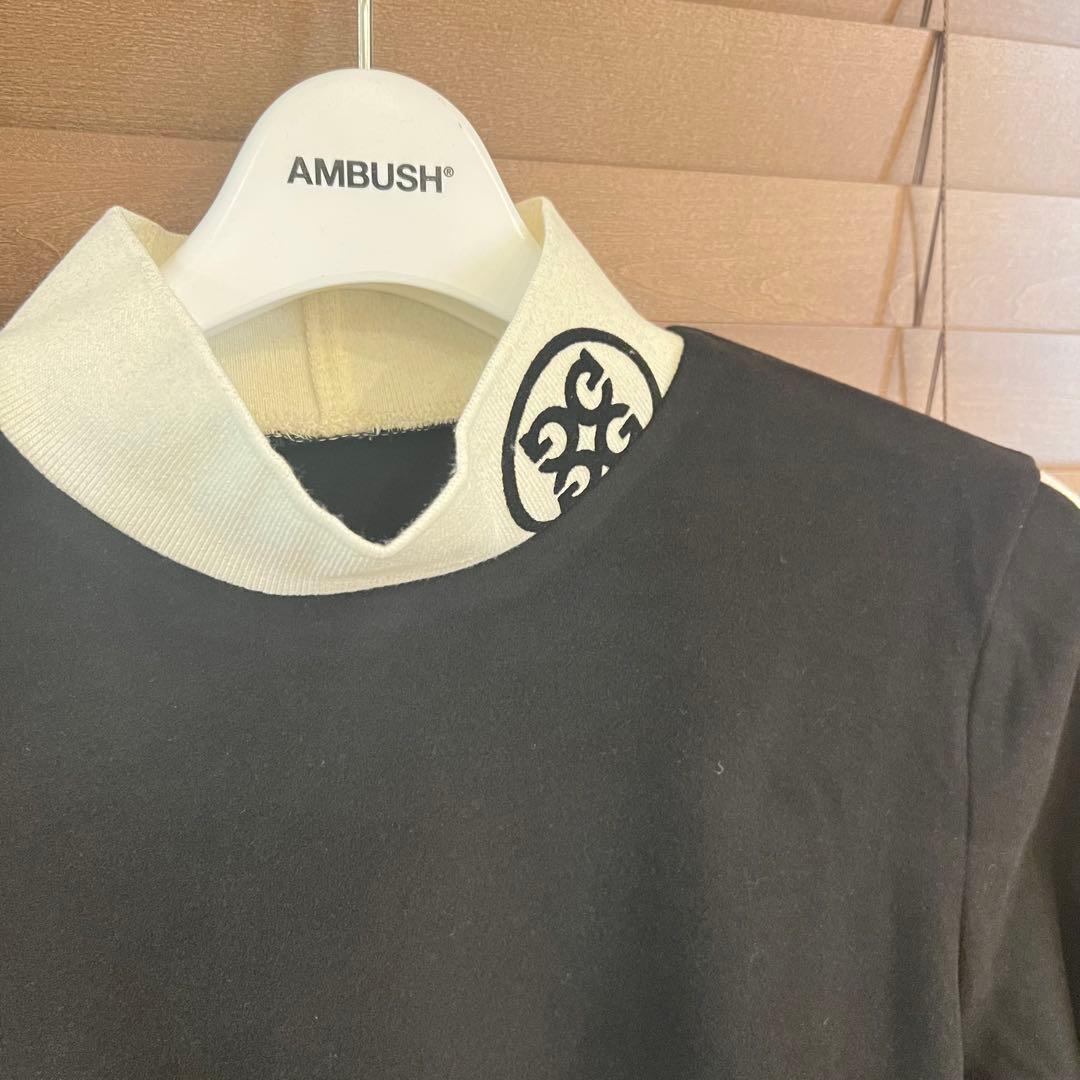 【M】G/FORE ジーフォア ゴルフ カットソー 起毛 モックネック長袖T 黒