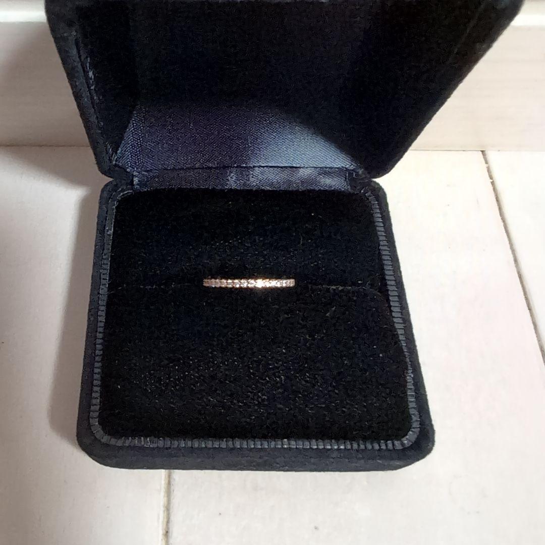 4℃ K10 ダイヤモンド ピンキーリングハーフエタニティ