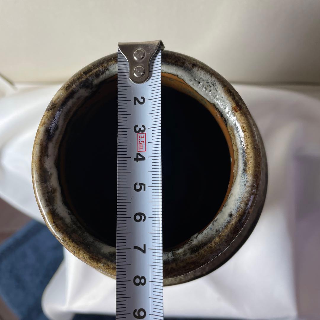 美品❗️花台付き❗️人間国宝【浜田庄司】名品 掛合釉花瓶　民藝運動　文化勲章受章