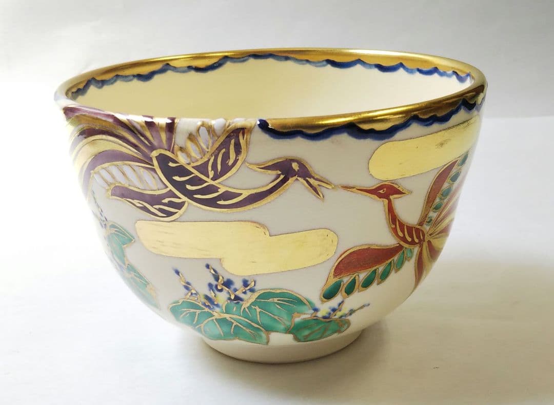 茶道具 茶碗 色絵 鳳凰 桐 今岡都 京焼 新品 今岡三四郎