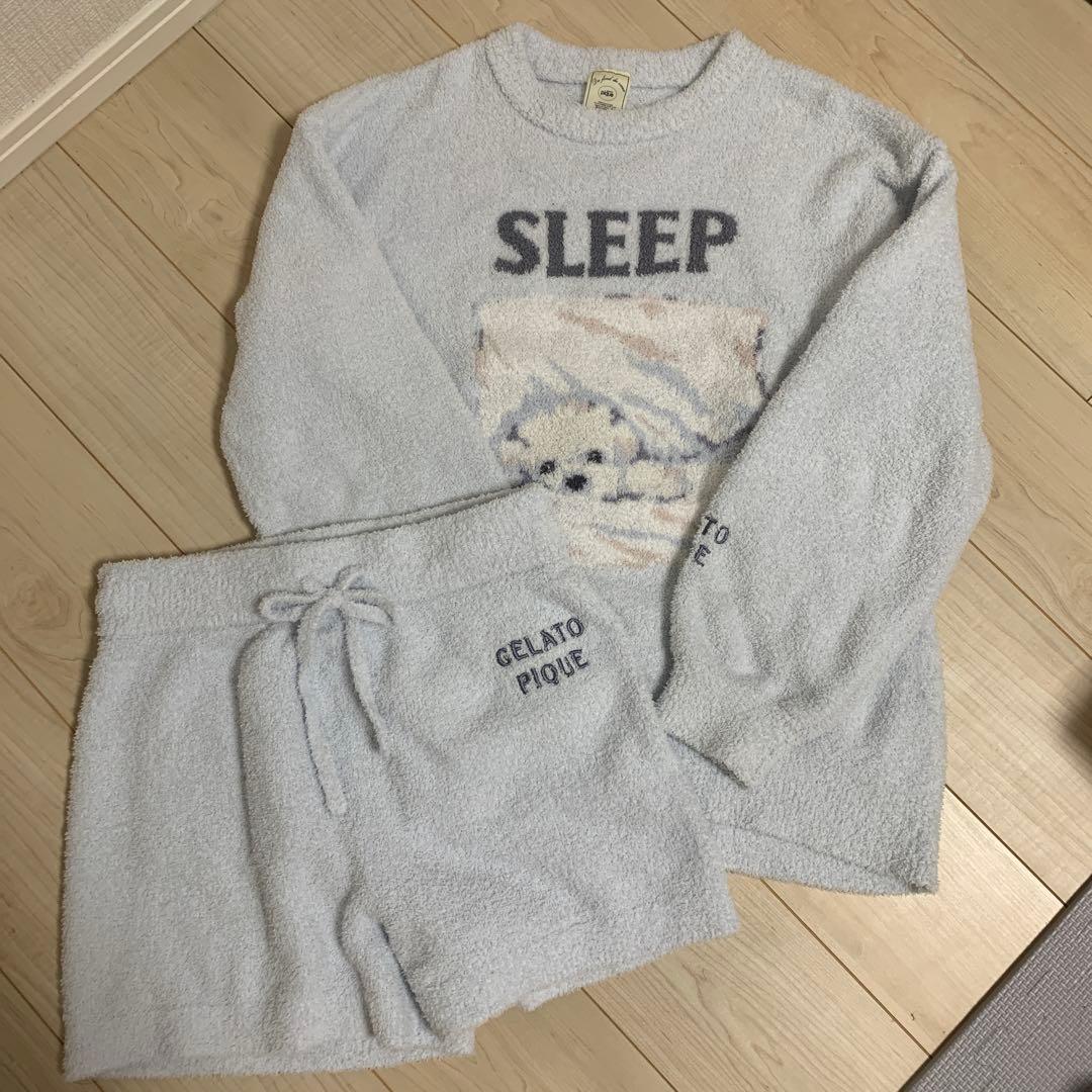 ジェラートピケ スリープドッグジャガードプルオーバー&ショートパンツ