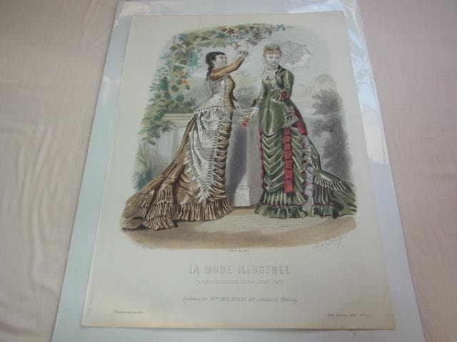 1877年銅版画◆フランス ファッション誌『ラ・モード・イリュストレ』No.35
