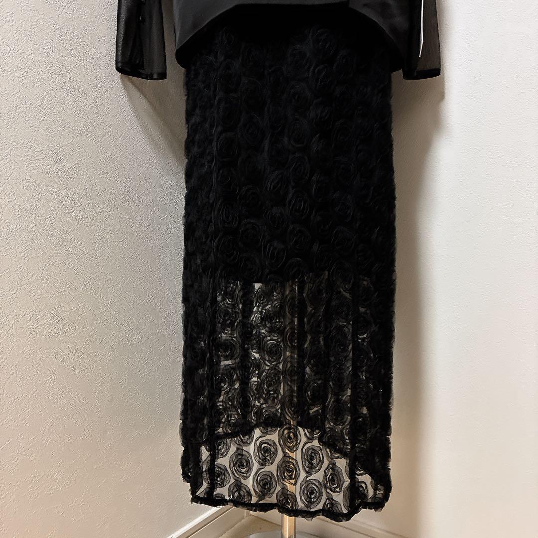 Rose race pencil dress et.UNiVERローズレース