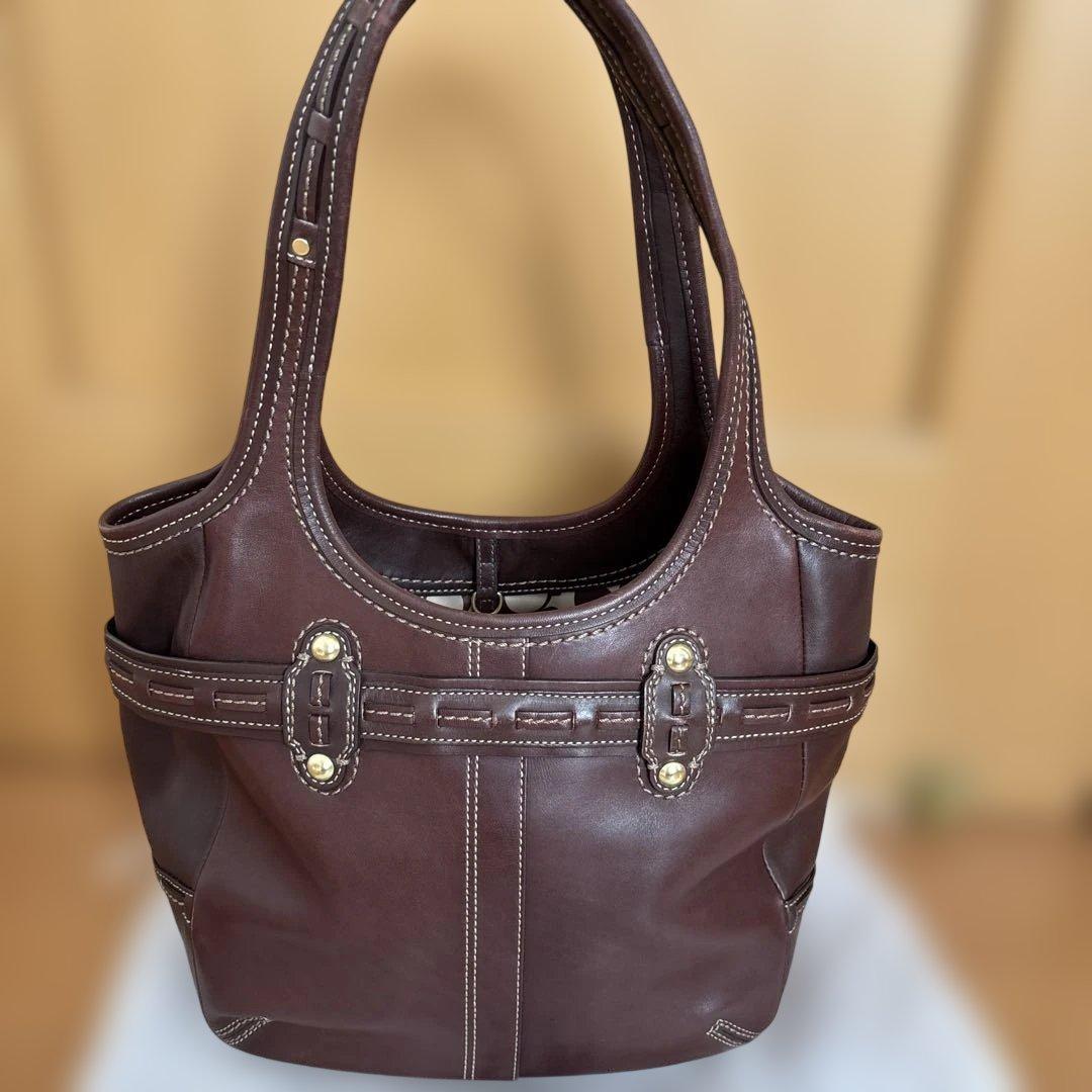 COACH ダークブラウン ハンドバッグ
