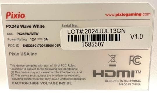 Pixio PX248 Wave White モニター 本体　箱無し