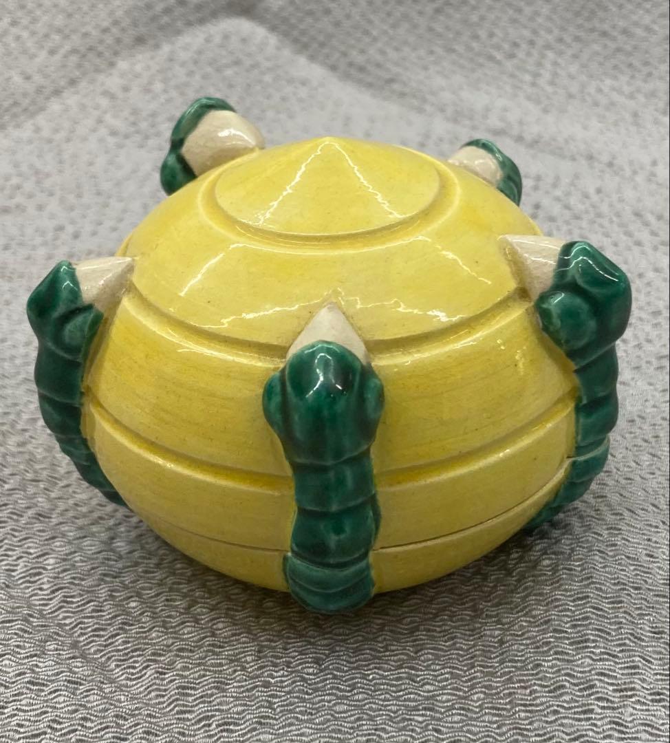 B453s「黄南京宝珠 香合」杉田祥平造　共箱　清閑寺窯　竜爪　香道具　茶道具