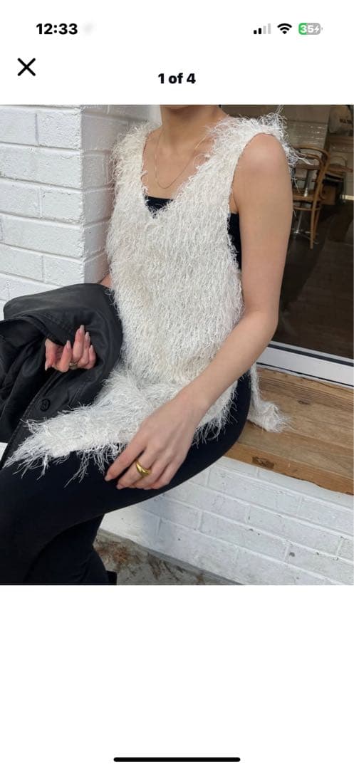 efu EATHER SLEEVELESS TOP ホワイトF