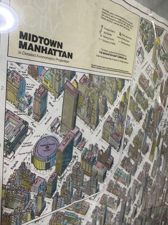 【額入り】MIDTOWN MANHATTAN 鳥瞰図