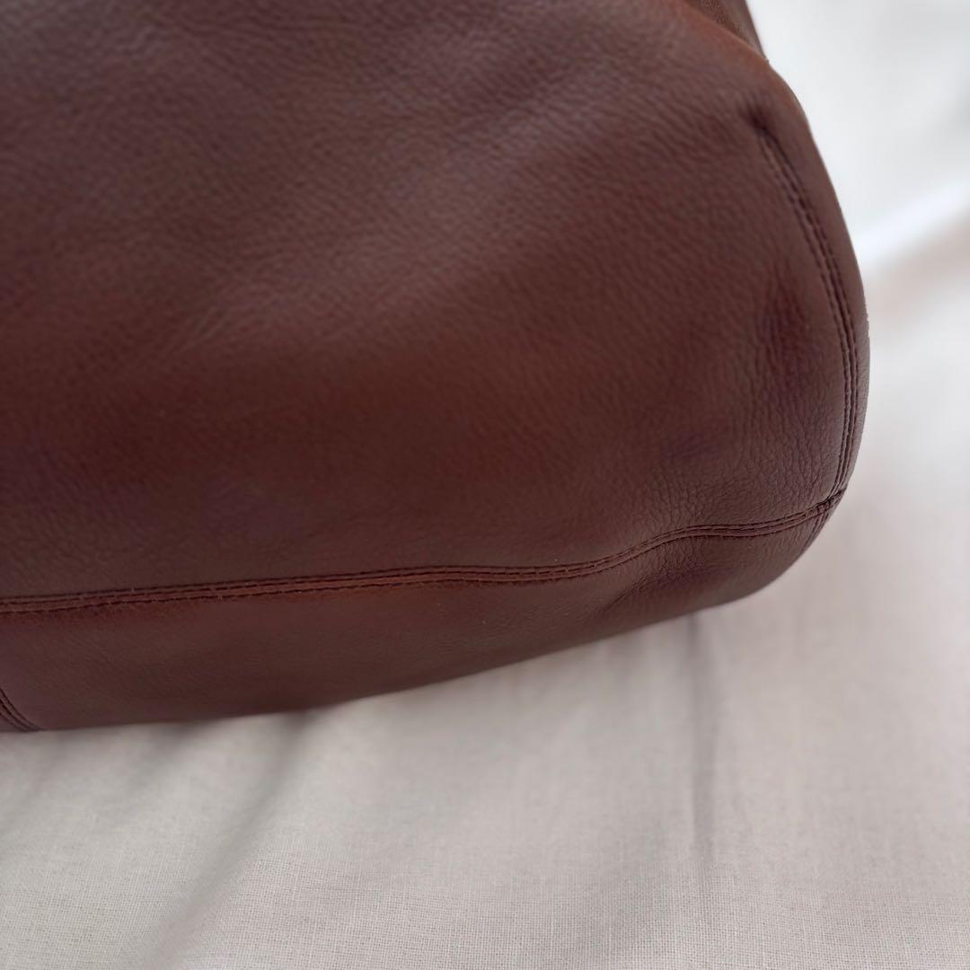 【美品】◆ヨーガンレール ショルダーバッグ 牛革 レザーバッグ 茶