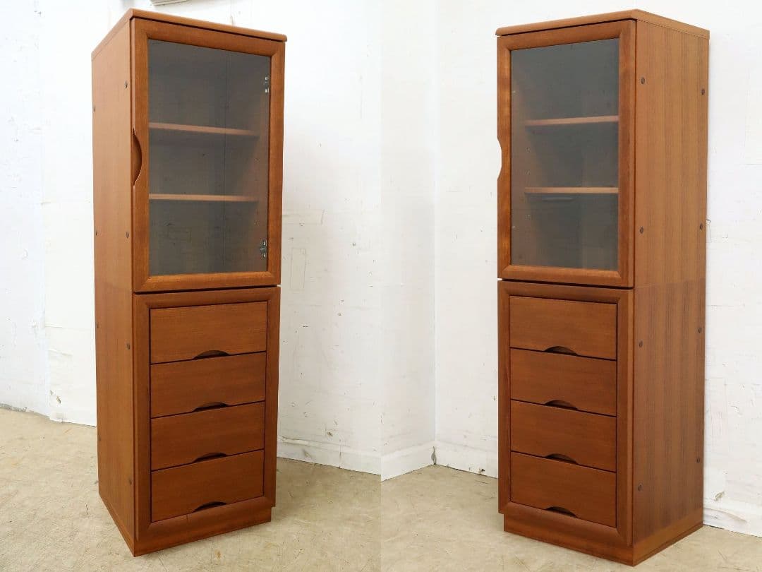 ジャパンヴィンテージ【日田工芸】チーク材 キャビネット飾り棚・収納・北欧スタイル