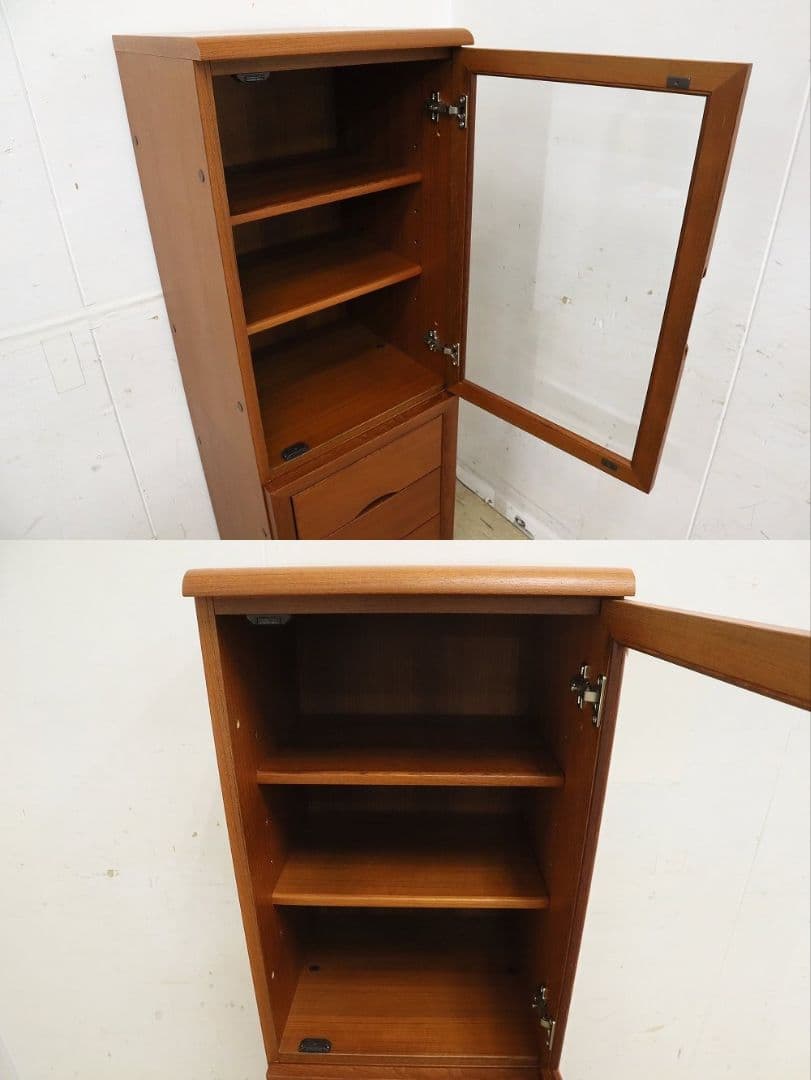 ジャパンヴィンテージ【日田工芸】チーク材 キャビネット飾り棚・収納・北欧スタイル