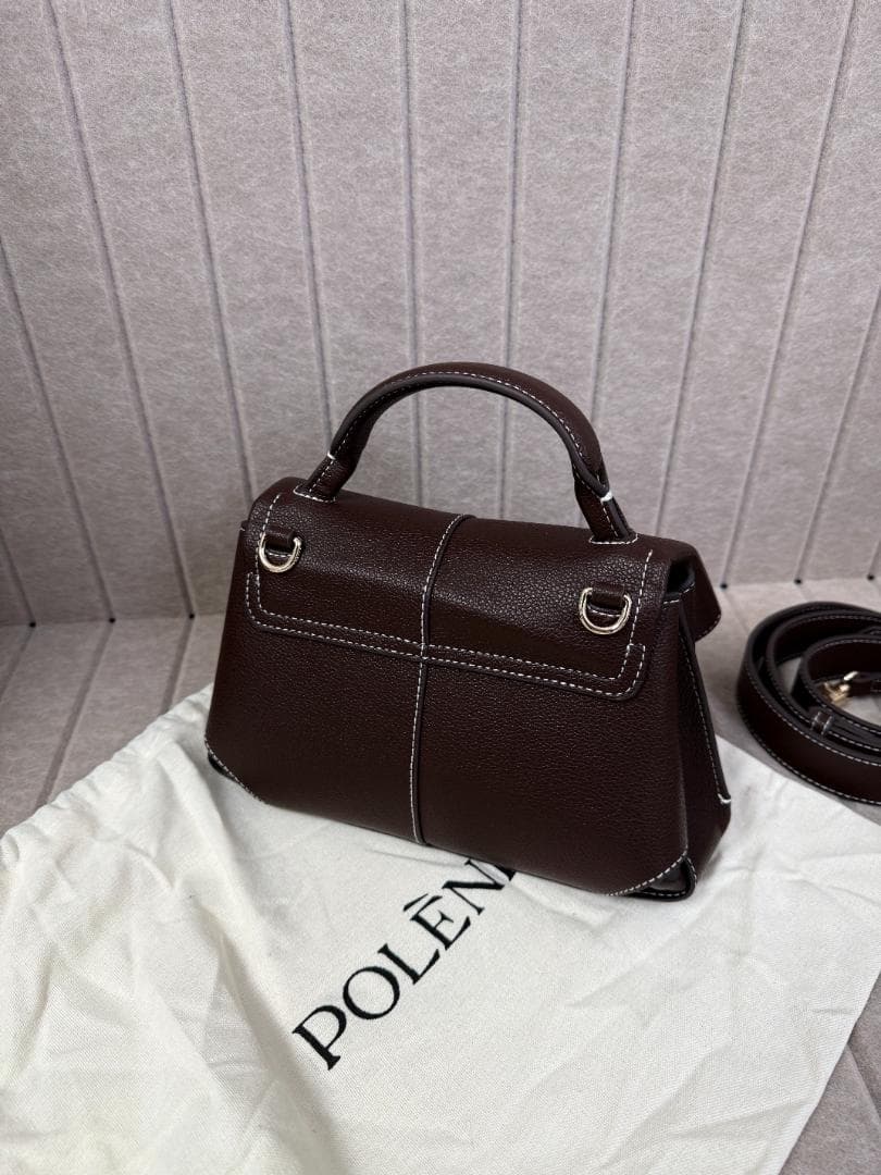 POLENE Mokki Mini エボニーテクスチャード 2WAY バッグ