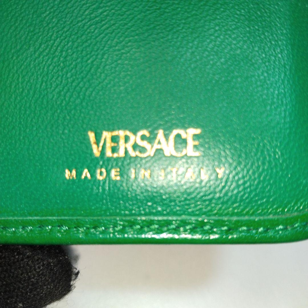 VERSACE ヴェルサーチ キルティング 二つ折り財布 レザー グリーン 緑