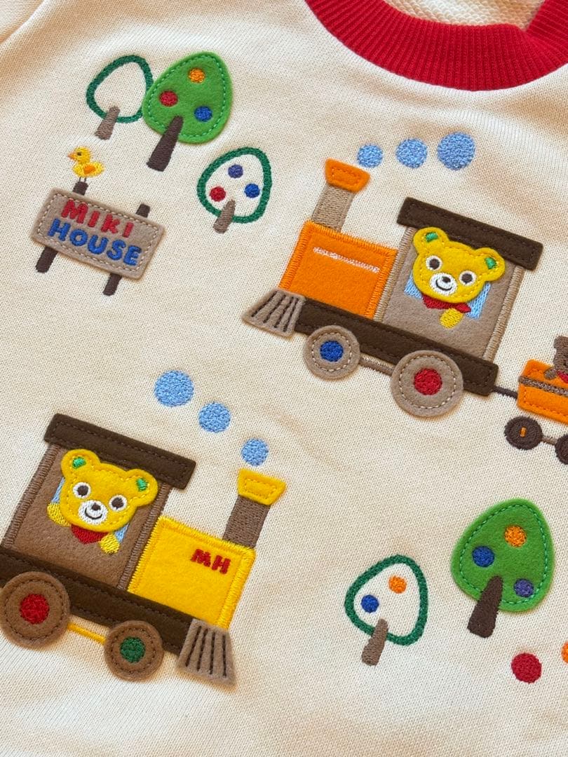 不要品処分⚠️ミキハウス　プッチーくん　乗り物　電車　トレーナー　100cm