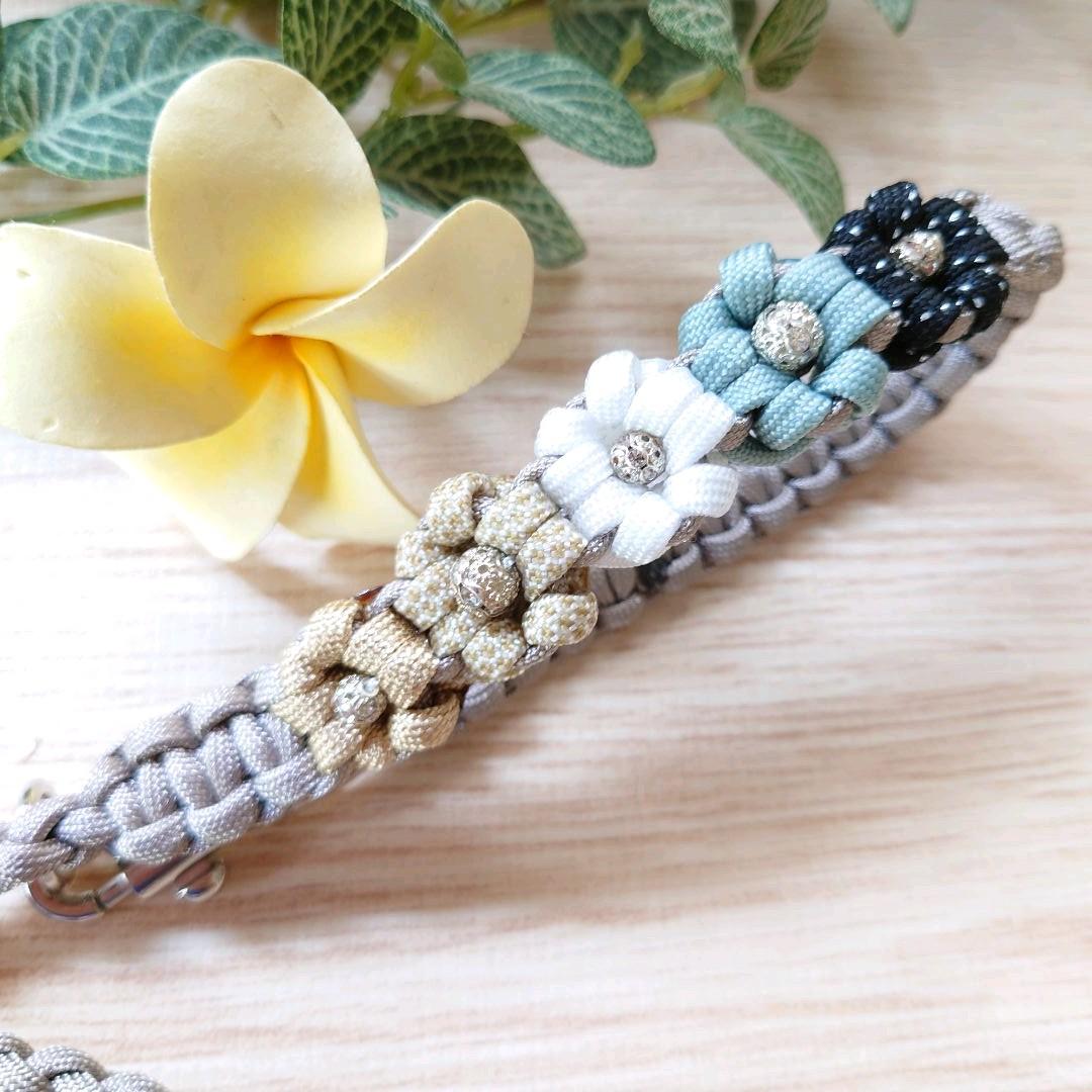 パラコードリード　４つ編みカフェリード　サンドベージュ　シックカラー　№063