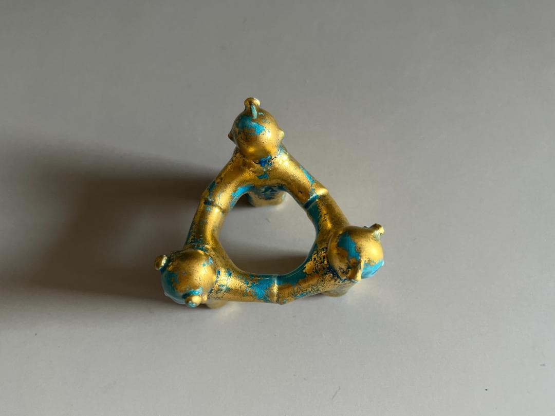 真葛香斎　三人形　交趾蓋置　茶道具