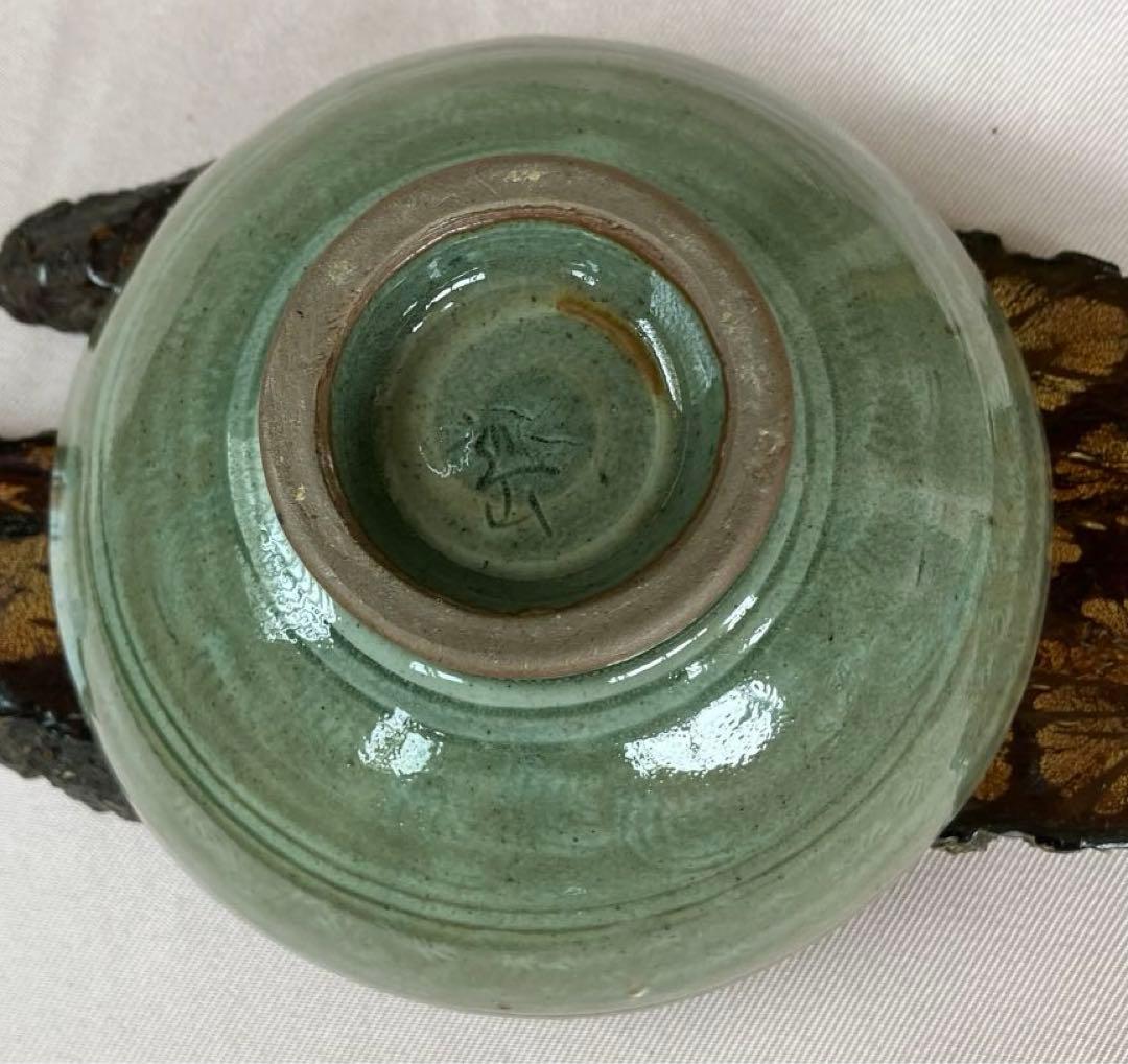 高麗　鳥嶺窯【申正煕】高麗茶碗　栞共布　共箱茶道具。