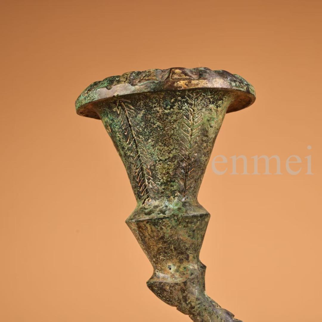 中国古美術・珍品旧藏・青銅製象形燭台・油灯・風水開運・ 仏教美術・青銅器・置物