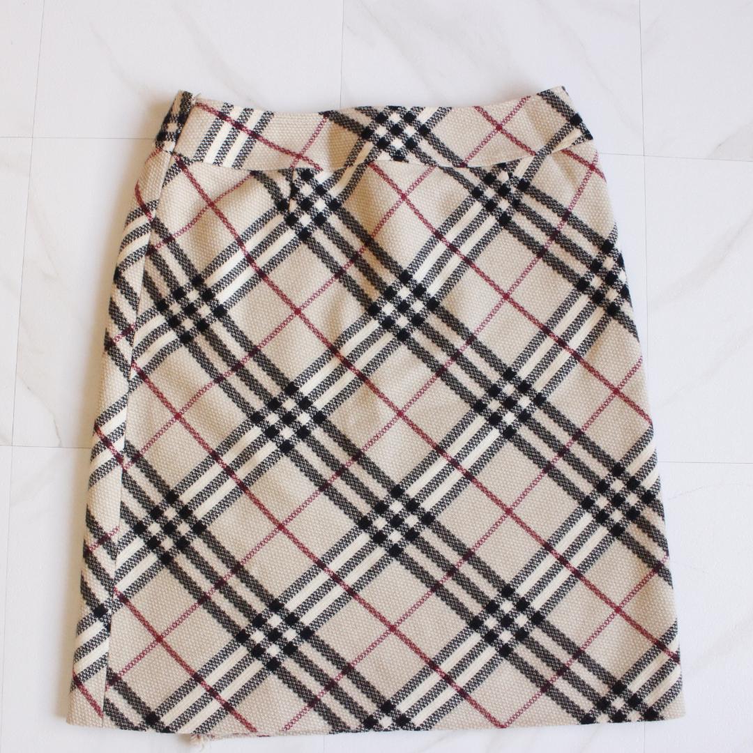 【極美品 大きいサイズ】BURBERRY LONDON フリンジスカート 44