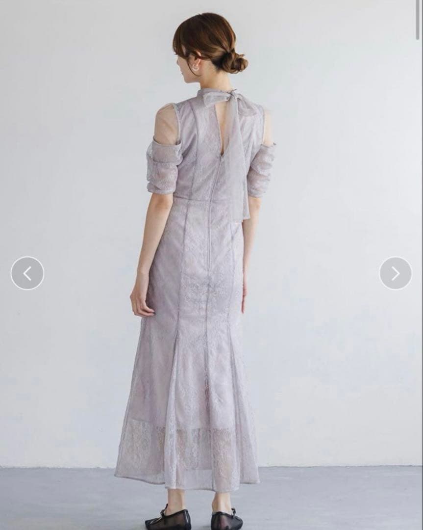 snidel シアーショルダーレースドレス