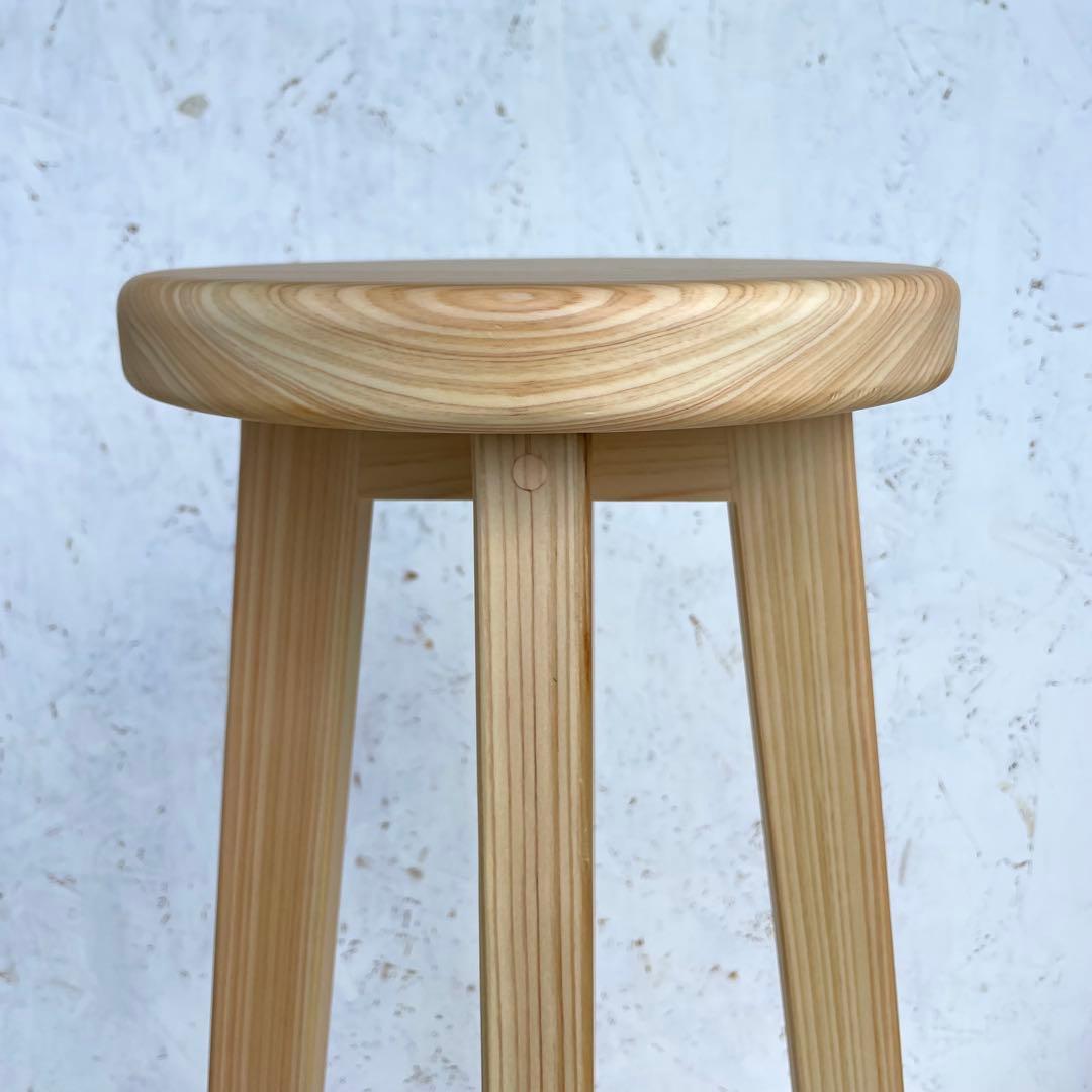 Tatsuya　3脚のうち2脚　国産ひのき　カウンターチェアー　丸椅子
