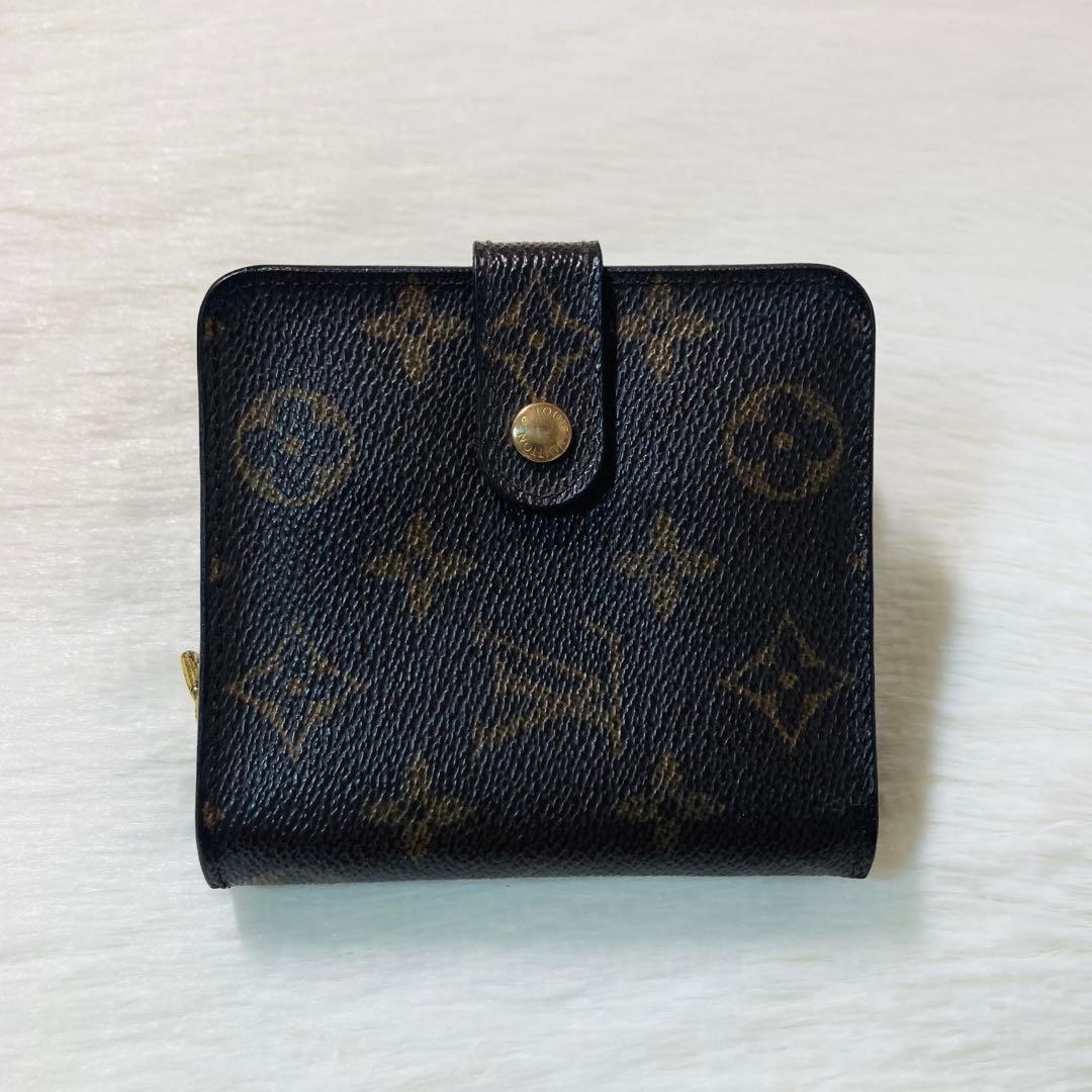 週末限定価格　Louis ヴィトン　コンパクト　チャック　モノグラム　茶　財布