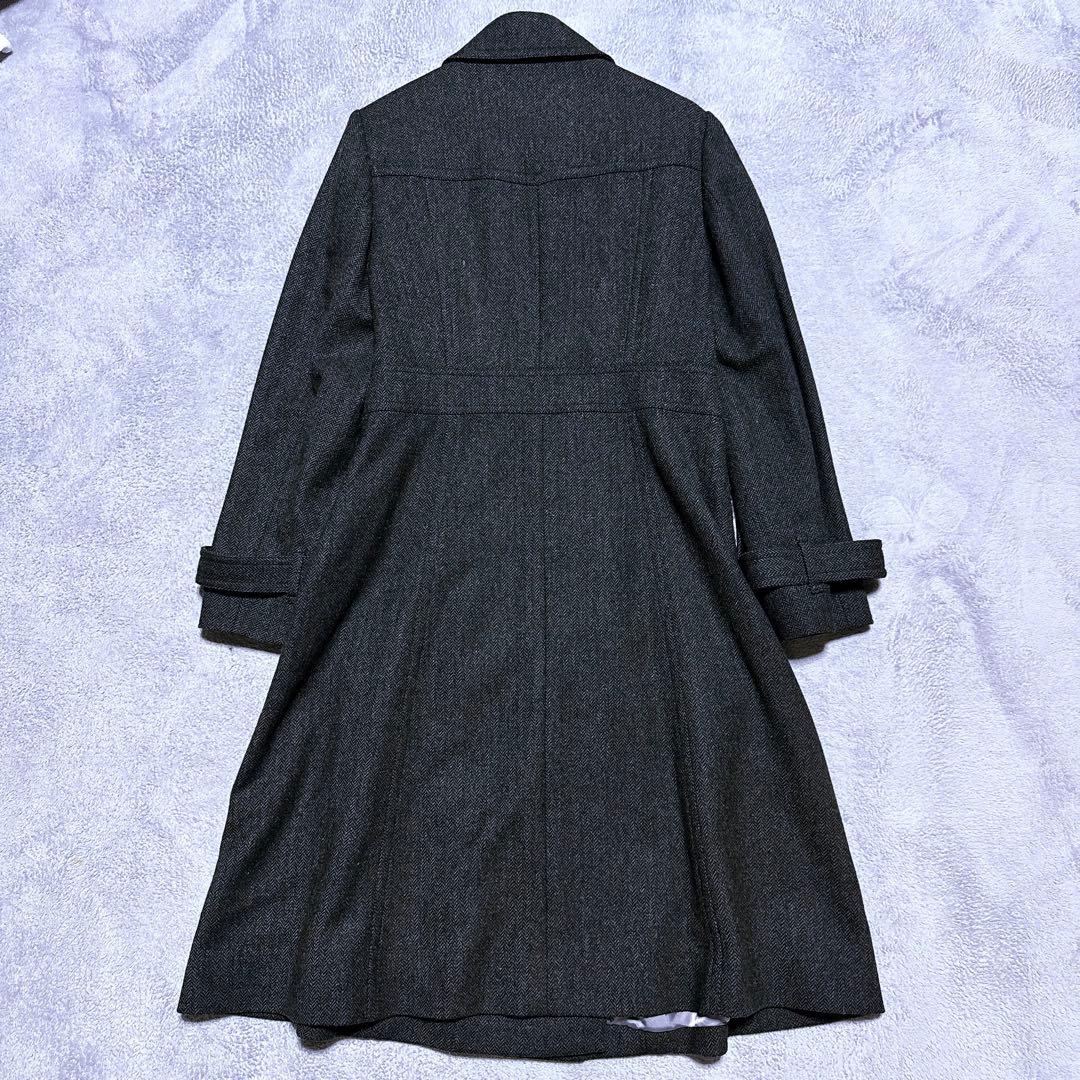 マキシ丈【未使用】DAKS MOON チェスターコート ダブル ヘリンボーン