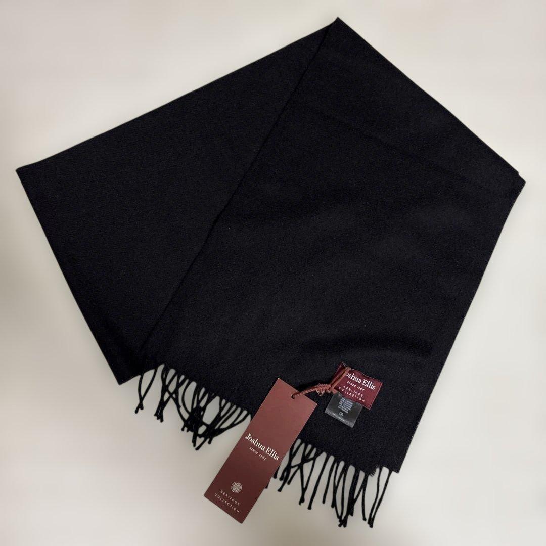 【Joshua Ellis】 ジョシュア エリス カシミヤ マフラー ブラック